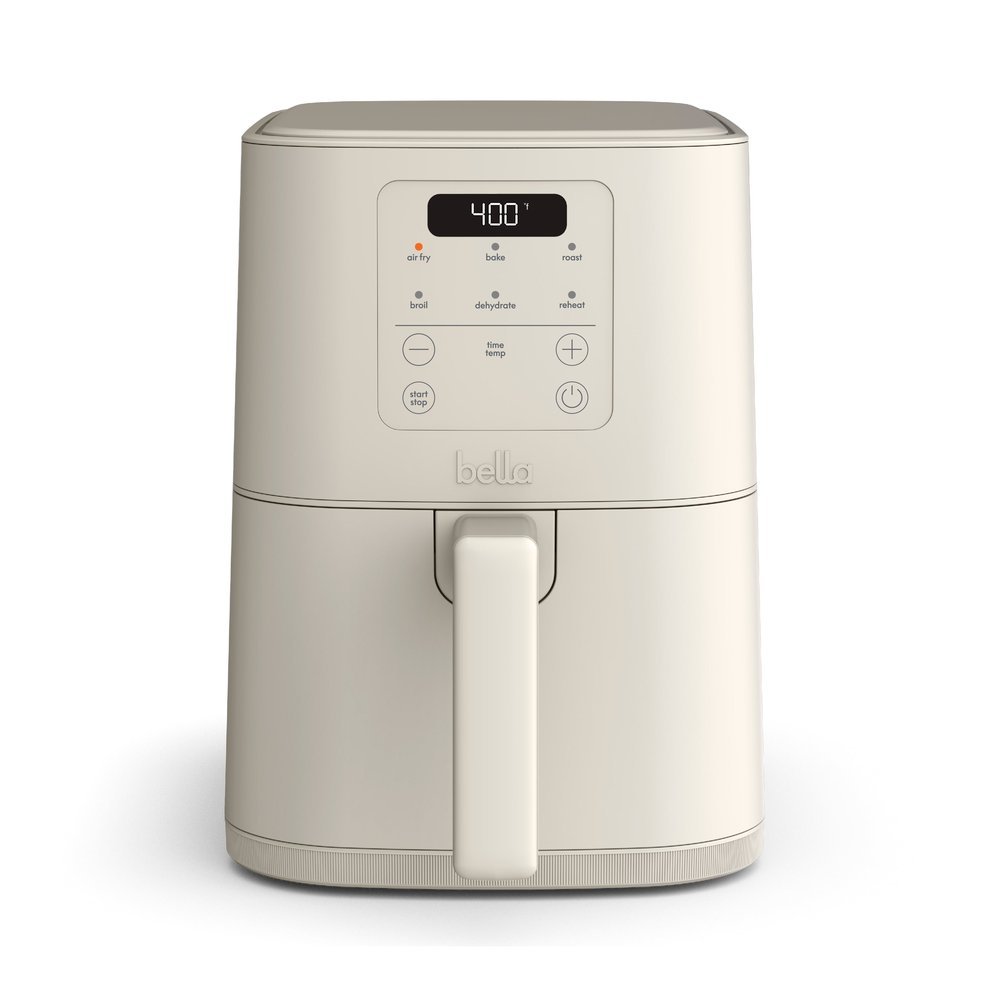 bella Fits-anywhere Slim 4-quart air fryer in Oatmilk