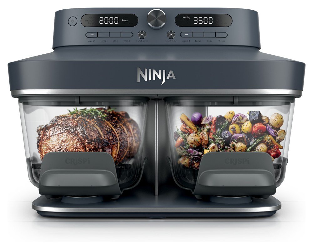 Ninja Crispi DualZone glass air fryer with two glass containers